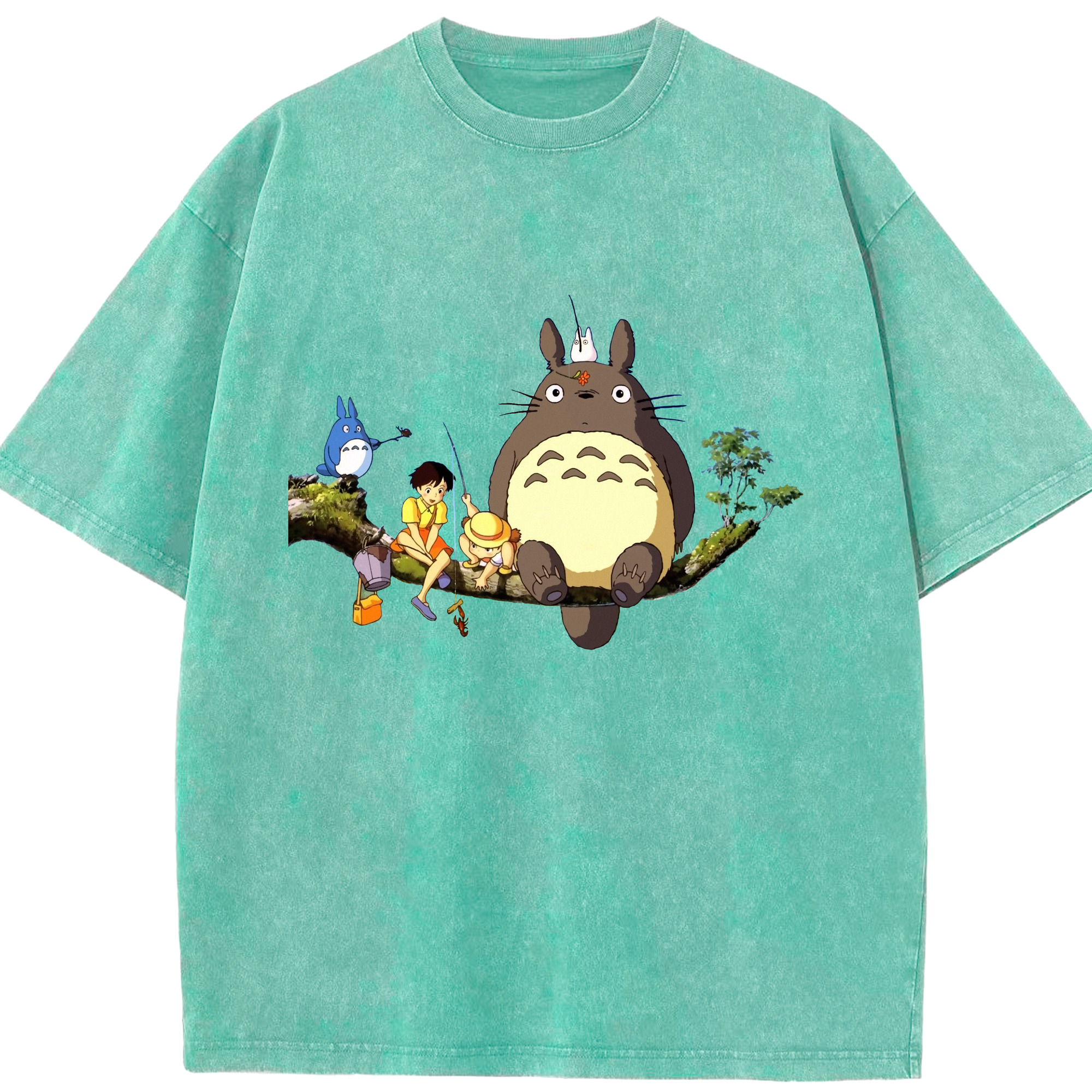 （画像用） となりのトトロ 草壁メイ 草壁サツキ My Neighbor Totoro Satsuki Kusakabe Mei Kusakabe 綿100% ヴィンテージ風 半袖Tシャツ（フロントプリント）